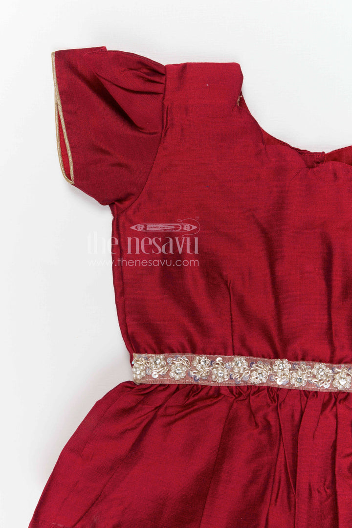 The Nesavu Pattu Pavadai Baby Girl Pattu Pavadai for Festival Celebrations and Wedding Nesavu Nesavu baby girl pattu pavadai for weddings and festive celebrations with semi banaras silk and rich border design