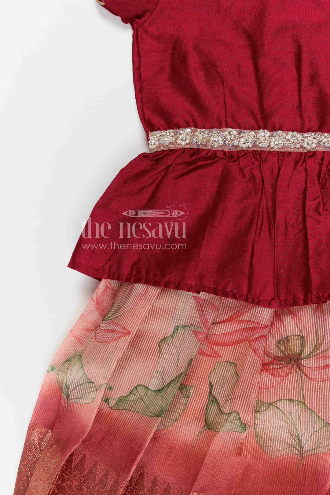 The Nesavu Pattu Pavadai Baby Girl Pattu Pavadai for Festival Celebrations and Wedding Nesavu Nesavu baby girl pattu pavadai for weddings and festive celebrations with semi banaras silk and rich border design