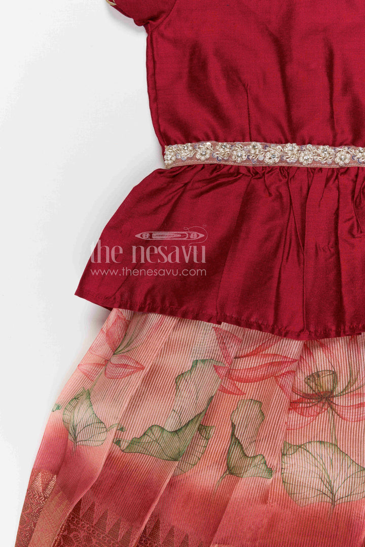 The Nesavu Pattu Pavadai Baby Girl Pattu Pavadai for Festival Celebrations and Wedding Nesavu Nesavu baby girl pattu pavadai for weddings and festive celebrations with semi banaras silk and rich border design