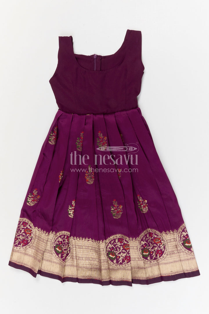 The Nesavu Pattu Pavadai Baby Girl Pattu Pavadai for Festivals and Temple Celebrations Nesavu Nesavu baby girl Banaras art silk pattu pavadai for festivals and temple visits with grand border