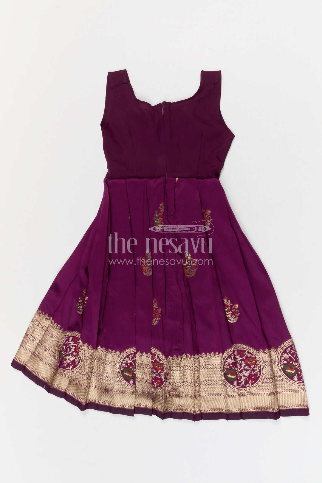 The Nesavu Pattu Pavadai Baby Girl Pattu Pavadai for Festivals and Temple Celebrations Nesavu Nesavu baby girl Banaras art silk pattu pavadai for festivals and temple visits with grand border