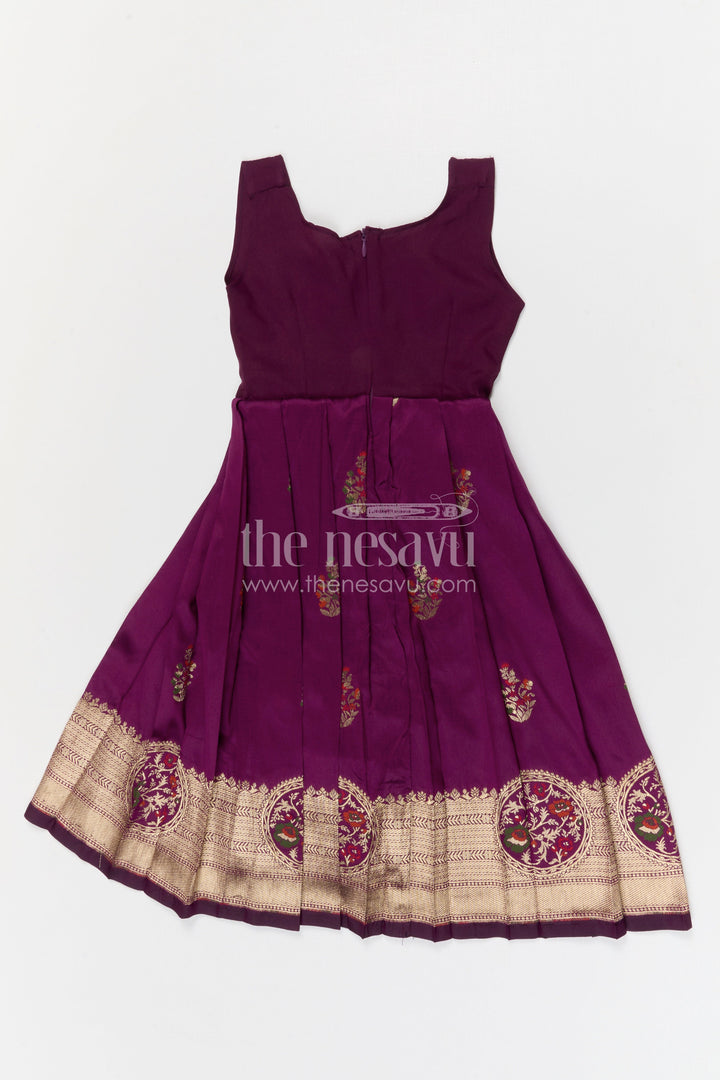 The Nesavu Pattu Pavadai Baby Girl Pattu Pavadai for Festivals and Temple Celebrations Nesavu Nesavu baby girl Banaras art silk pattu pavadai for festivals and temple visits with grand border