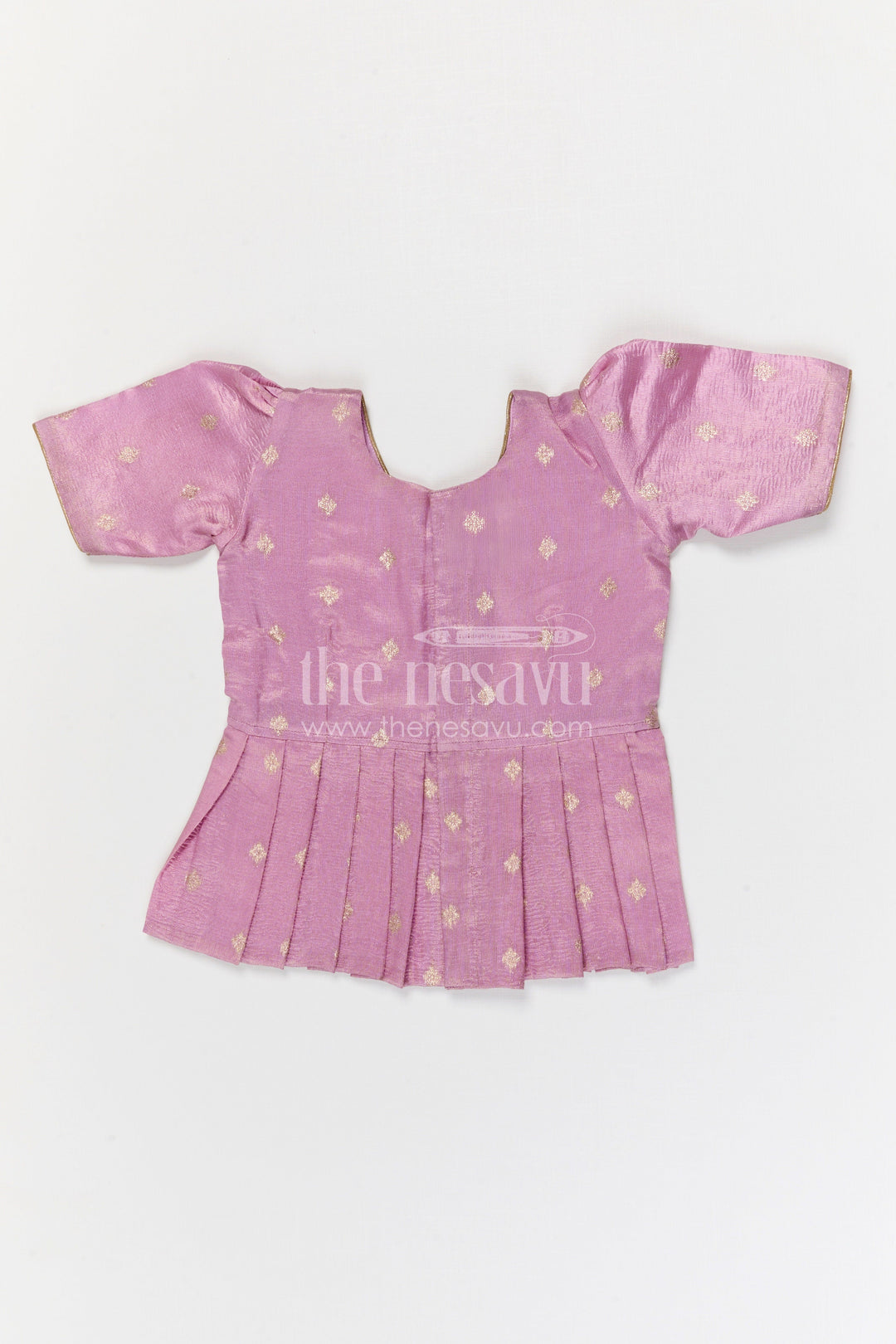 The Nesavu Pattu Pavadai Baby Girl Pattu Pavadai for Festivals and Temple Celebrations Nesavu Nesavu baby girl Banaras art silk pattu pavadai for festivals and temple visits with grand border