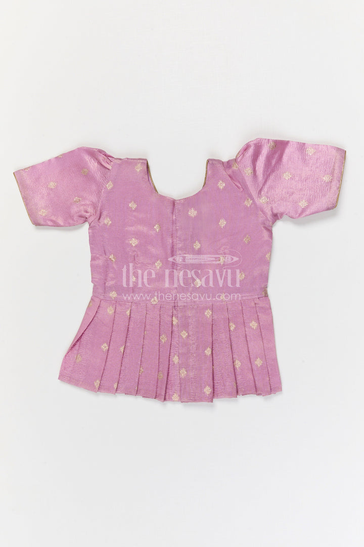 The Nesavu Pattu Pavadai Baby Girl Pattu Pavadai for Festivals and Temple Celebrations Nesavu Nesavu baby girl Banaras art silk pattu pavadai for festivals and temple visits with grand border