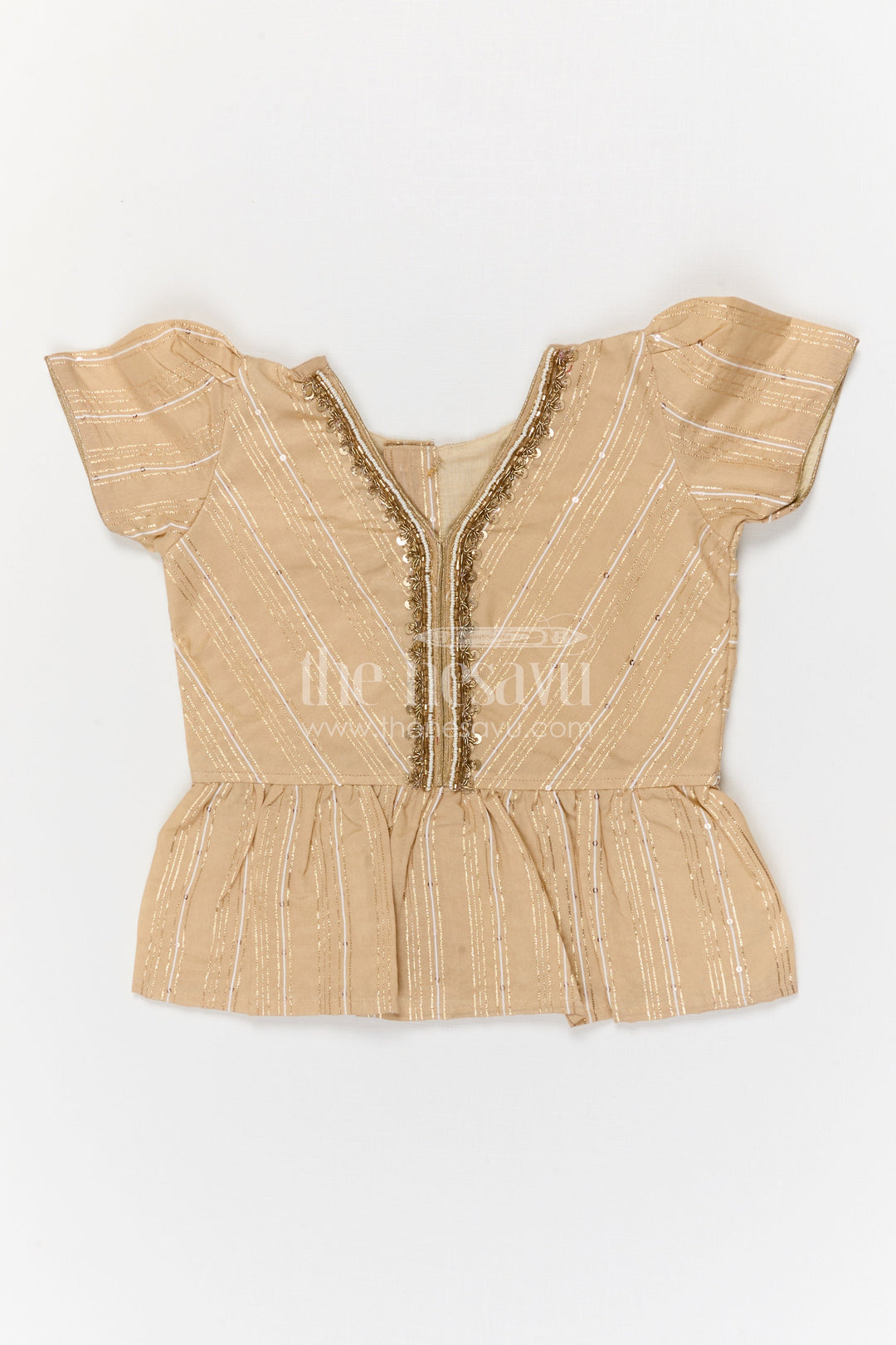 The Nesavu Pattu Pavadai Baby Girl Pattu Pavadai for Festivals and Temple Visits Nesavu Nesavu baby girl Banaras art silk pattu pavadai for festivals and temple visits with grand zari border