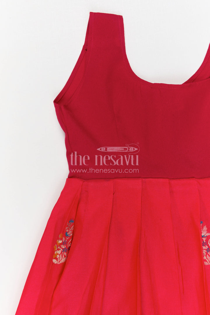 The Nesavu Pattu Pavadai Baby Girl Pattu Pavadai for Festivals and Temple Visits Nesavu Nesavu baby girl Banaras art silk pattu pavadai for festivals and temple visits with grand zari border