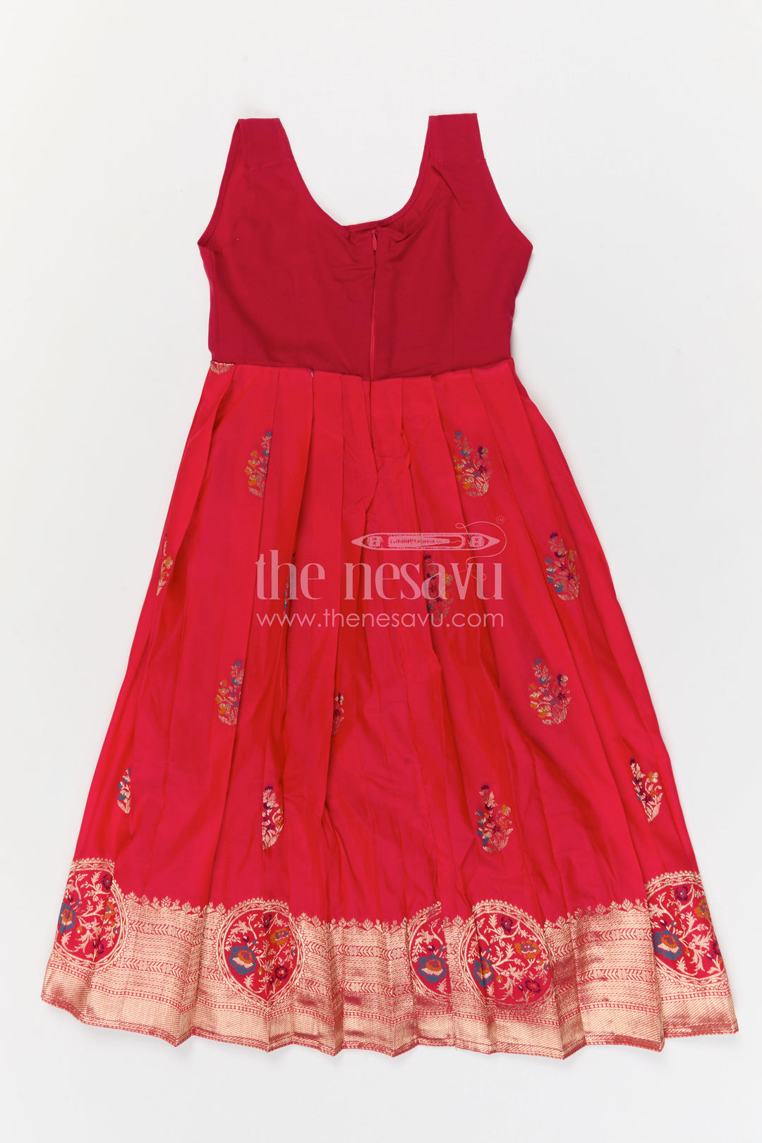 The Nesavu Pattu Pavadai Baby Girl Pattu Pavadai for Festivals and Temple Visits Nesavu Nesavu baby girl Banaras art silk pattu pavadai for festivals and temple visits with grand zari border