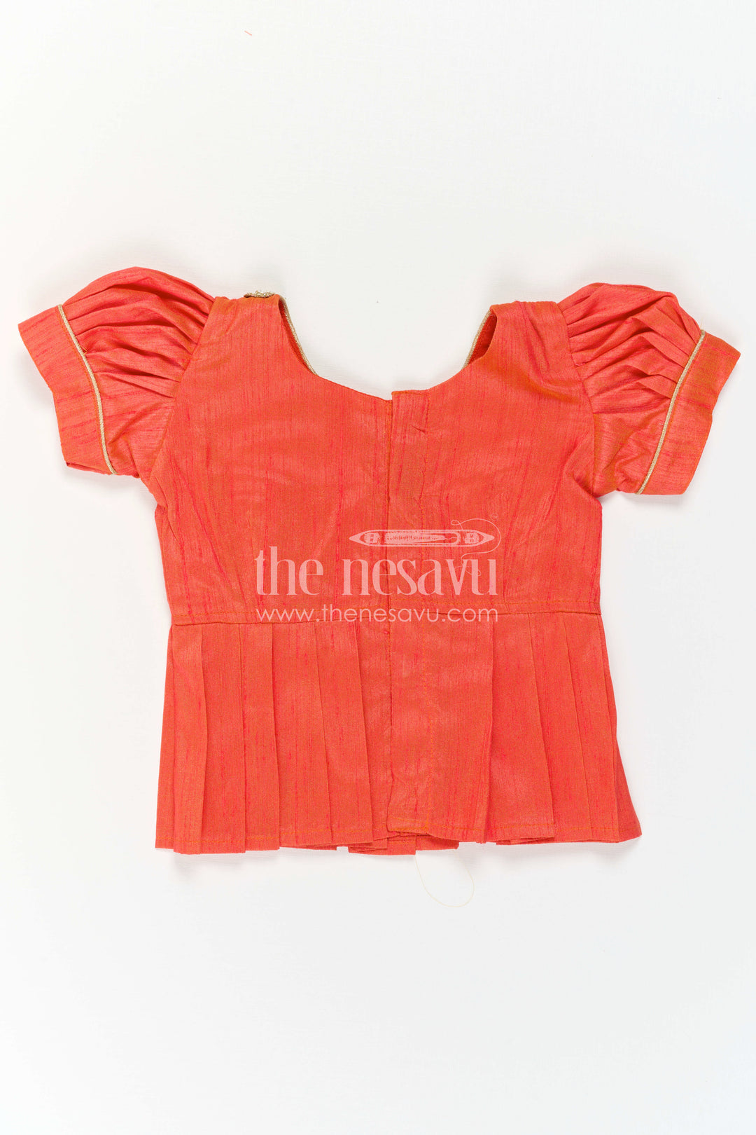The Nesavu Pattu Pavadai Baby Girl Pattu Pavadai for Festive Celebrations and Family Photos Nesavu Nesavu Baby Girl Pattu Pavadai With Floral Skirt And Beads Embroidery For Festive Occasions