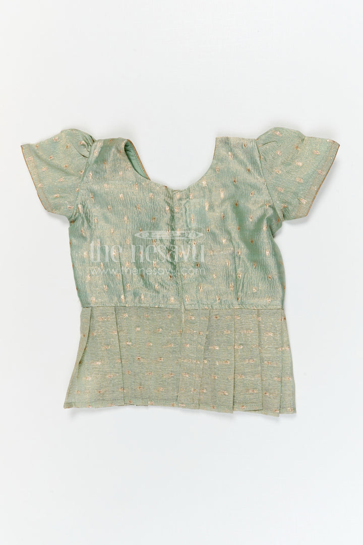 The Nesavu Pattu Pavadai Baby Girl Pattu Pavadai for Festive Occasions and Traditional Wear Nesavu Nesavu baby girl pattu pavadai for festive occasions with semi banaras silk and digital print traditional outfit