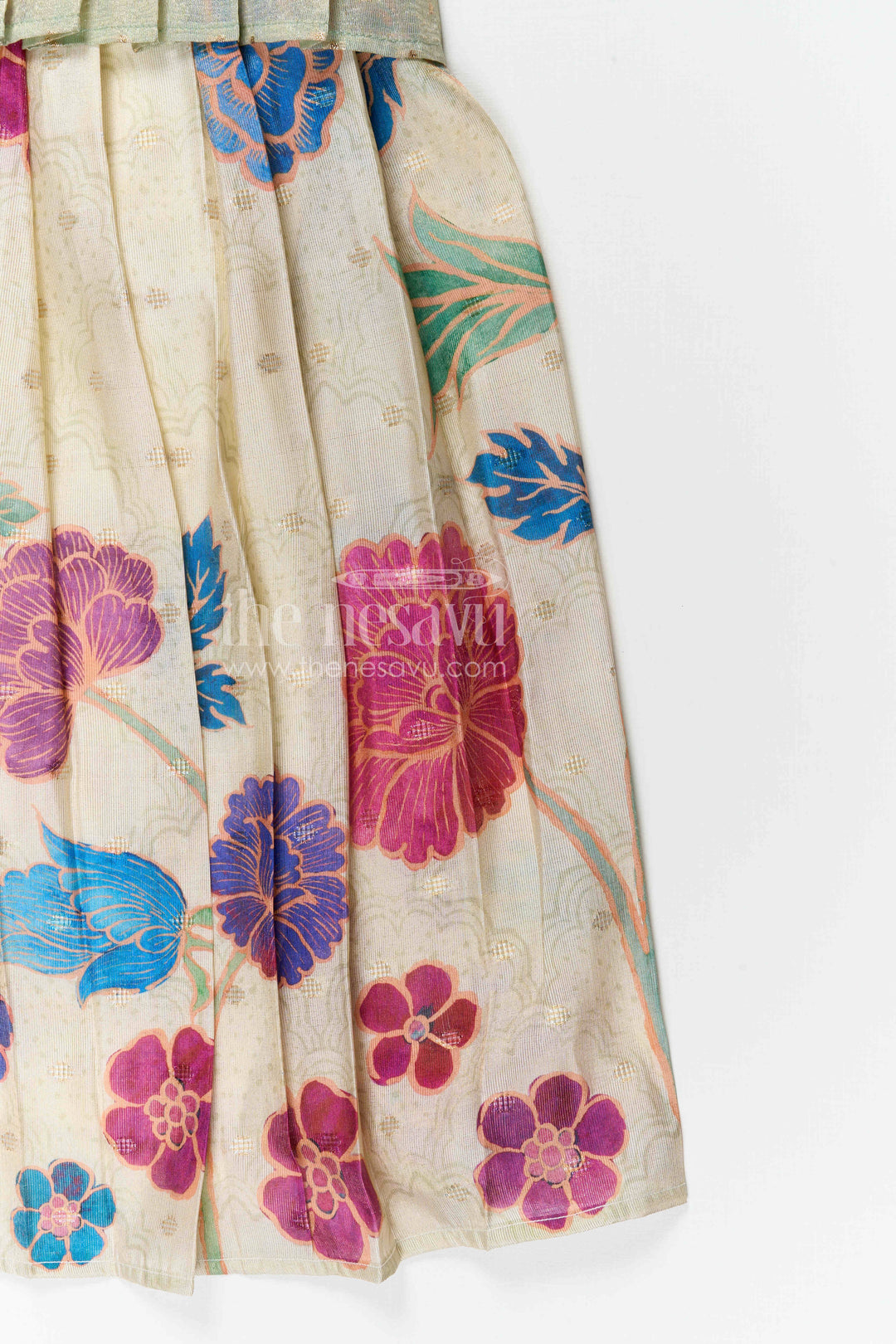 The Nesavu Pattu Pavadai Baby Girl Pattu Pavadai for Festive Occasions and Traditional Wear Nesavu Nesavu baby girl pattu pavadai for festive occasions with semi banaras silk and digital print traditional outfit