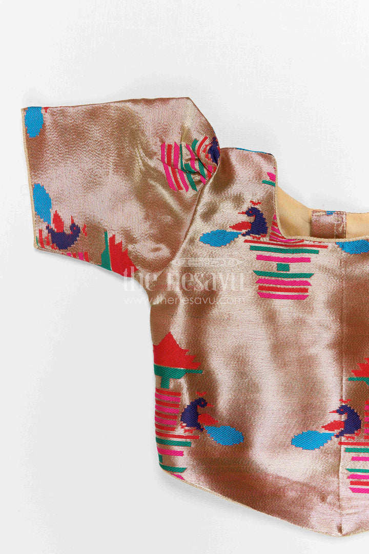 The Nesavu Pattu Pavadai Baby Girl Pattu Pavadai for Naming Ceremony and Festive Photos Nesavu Nesavu Baby Girl Pattu Pavadai With Paithani Blouse For Festive And Wedding Celebrations