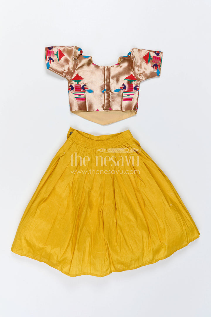The Nesavu Pattu Pavadai Baby Girl Pattu Pavadai for Naming Ceremony and Festive Photos Nesavu Nesavu Baby Girl Pattu Pavadai With Paithani Blouse For Festive And Wedding Celebrations