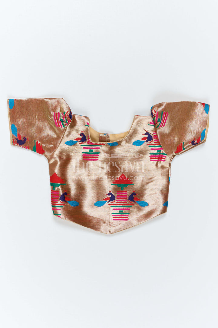 The Nesavu Pattu Pavadai Baby Girl Pattu Pavadai for Naming Ceremony and Festive Photos Nesavu Nesavu Baby Girl Pattu Pavadai With Paithani Blouse For Festive And Wedding Celebrations