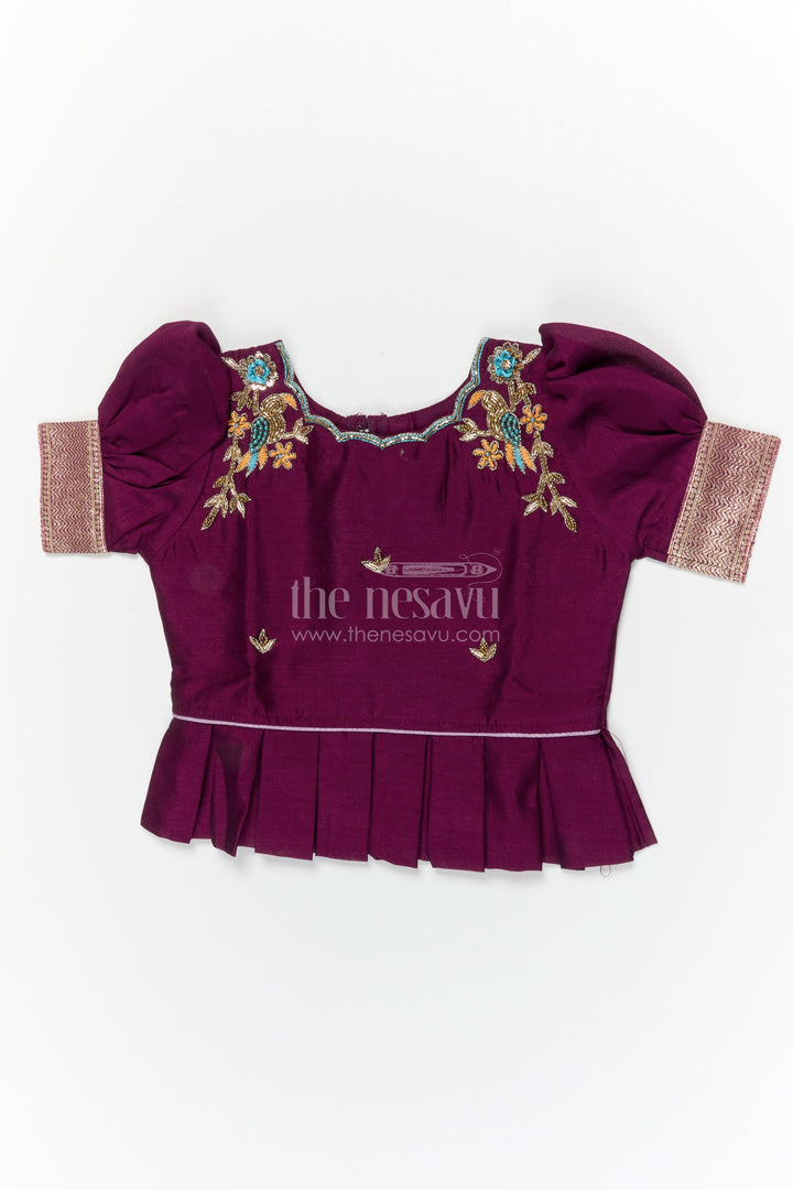 The Nesavu Pattu Pavadai Baby Girl Pattu Pavadai for Temple Visits and Traditional Festivals Nesavu Nesavu baby girl pattu pavadai with zari border and embroidered blouse for temple and festive occasions