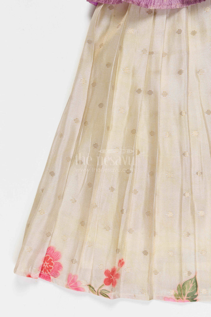 The Nesavu Pattu Pavadai Baby Girl Pattu Pavadai for Weddings and Festive Functions Nesavu Nesavu Baby Girl Pattu Pavadai Semi Banaras Silk Dress For Weddings And Festivals