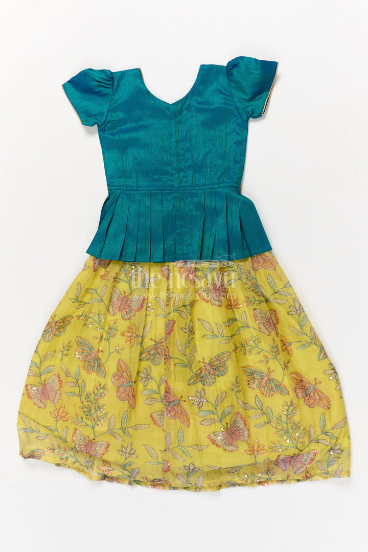 The Nesavu Pattu Pavadai Baby Girl Pattu Pavadai Set for Festivals and Wedding Ceremonies Nesavu Nesavu baby girl pattu pavadai with zari embroidered skirt and raw silk blouse for traditional events