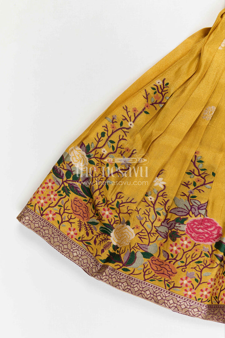 The Nesavu Pattu Pavadai Baby Girl Pattu Pavadai Set for Weddings and Festive Ceremonies Nesavu Nesavu baby girl pattu pavadai set for weddings and festive ceremonies with tissue skirt