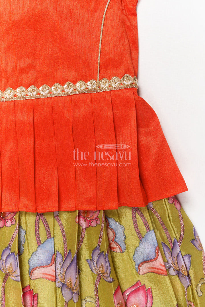 The Nesavu Pattu Pavadai Baby Girl Pattu Pavadai with Animal Motif Embroidery Skirt for Unique Festive Wear Nesavu Nesavu baby girl pattu pavadai with zari embroidered animal motif skirt and raw silk blouse