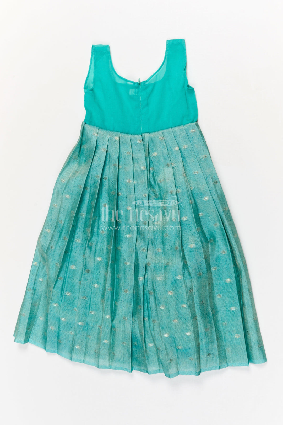 The Nesavu Pattu Pavadai Baby Girl Pattu Pavadai with Raw Silk Yoke for Cultural Celebrations Nesavu 18 (2Y) / Yellow GPP354B-18 Nesavu baby girl pattu pavadai with raw silk yoke and semi Banaras art silk skirt for naming ceremonies