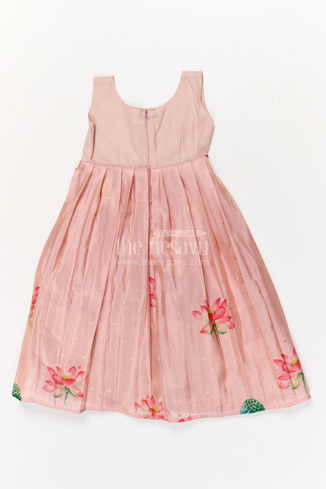 The Nesavu Pattu Pavadai Baby Girl Pattu Pavadai with Raw Silk Yoke for Festive Occasions Nesavu 18 (2Y) / Red GPP353B-18 Nesavu baby girl pattu pavadai with raw silk yoke and semi Banaras art silk skirt for traditional events