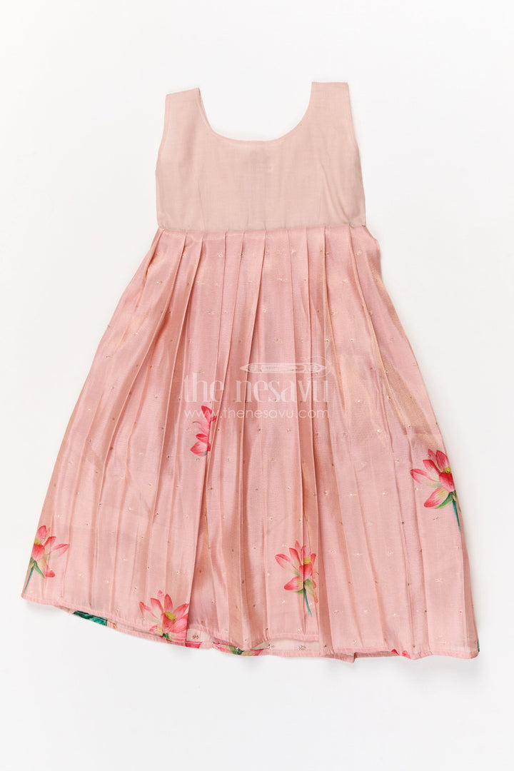 The Nesavu Pattu Pavadai Baby Girl Pattu Pavadai with Raw Silk Yoke for Festive Occasions Nesavu 18 (2Y) / Red GPP353B-18 Nesavu baby girl pattu pavadai with raw silk yoke and semi Banaras art silk skirt for traditional events