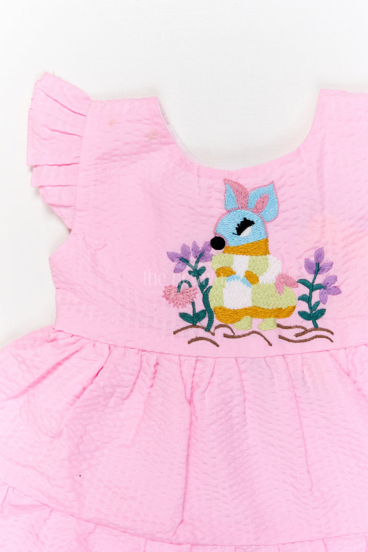 The Nesavu Baby Cotton Frocks Baby Girl Popcorn Embroidered Cotton Frock for Everyday Play Nesavu Nesavu baby girl cotton frock with popcorn texture and embroidery for playdates and daily wear