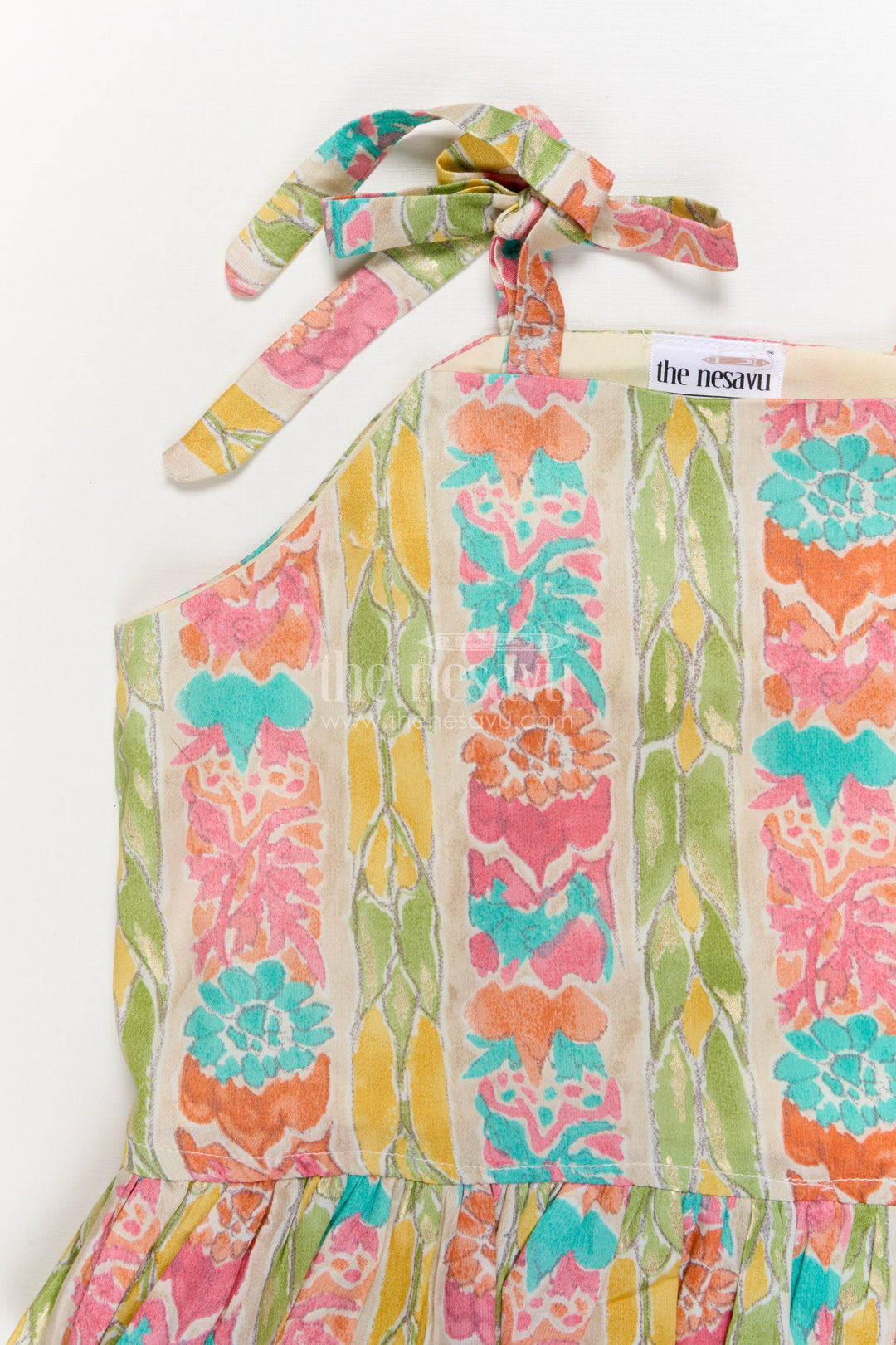 The Nesavu Girls Co-Ord Sets Baby Girl Printed Co-ord Set in Modal Silk for Cultural Gatherings and Festivals Nesavu Nesavu modal silk printed co-ord set for baby girls with ethnic motifs for festive celebrations