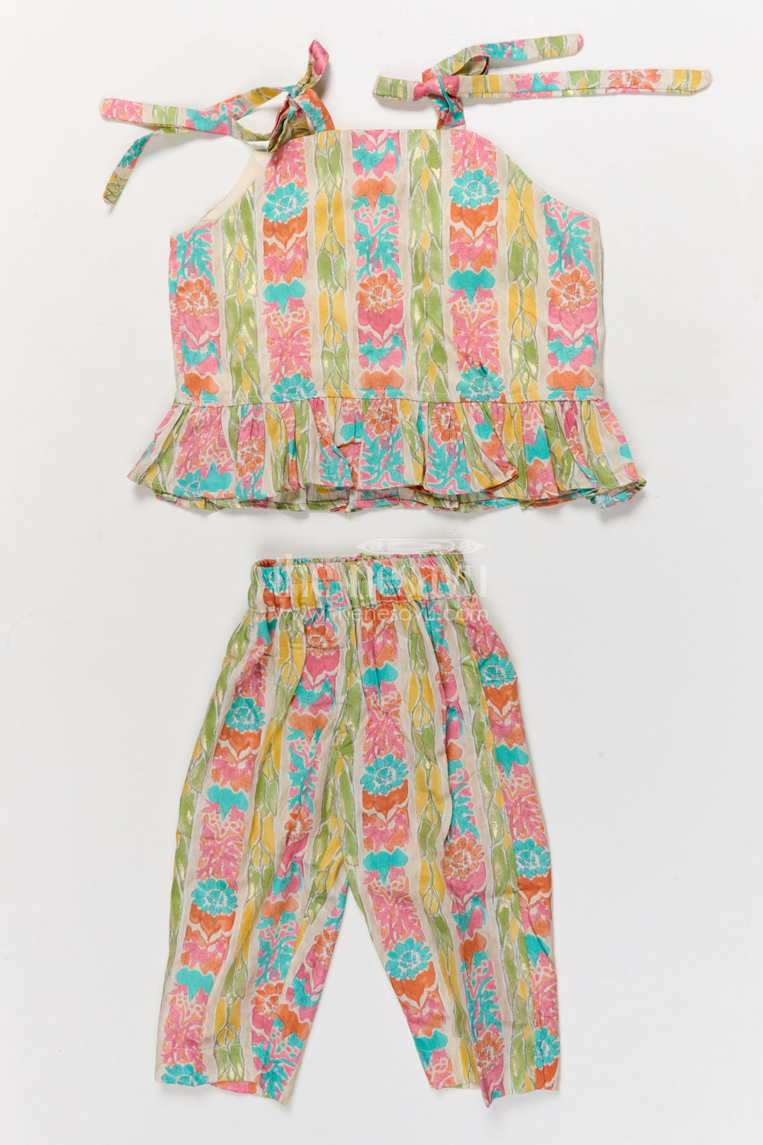 The Nesavu Girls Co-Ord Sets Baby Girl Printed Co-ord Set in Modal Silk for Cultural Gatherings and Festivals Nesavu Nesavu modal silk printed co-ord set for baby girls with ethnic motifs for festive celebrations