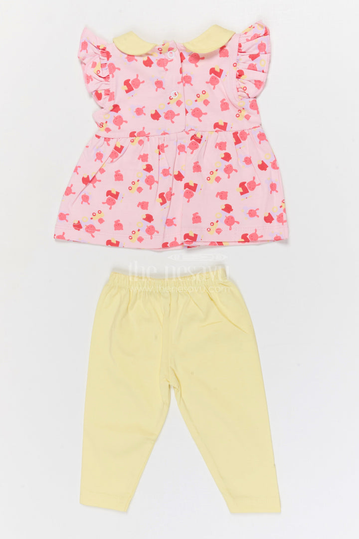 The Nesavu Baby Casual Sets Baby Girl Printed Cotton Set for Playdates and Outings Nesavu Nesavu Baby Girl Cotton Jersey Printed Set With Leggings For Playdates And Casual Outings