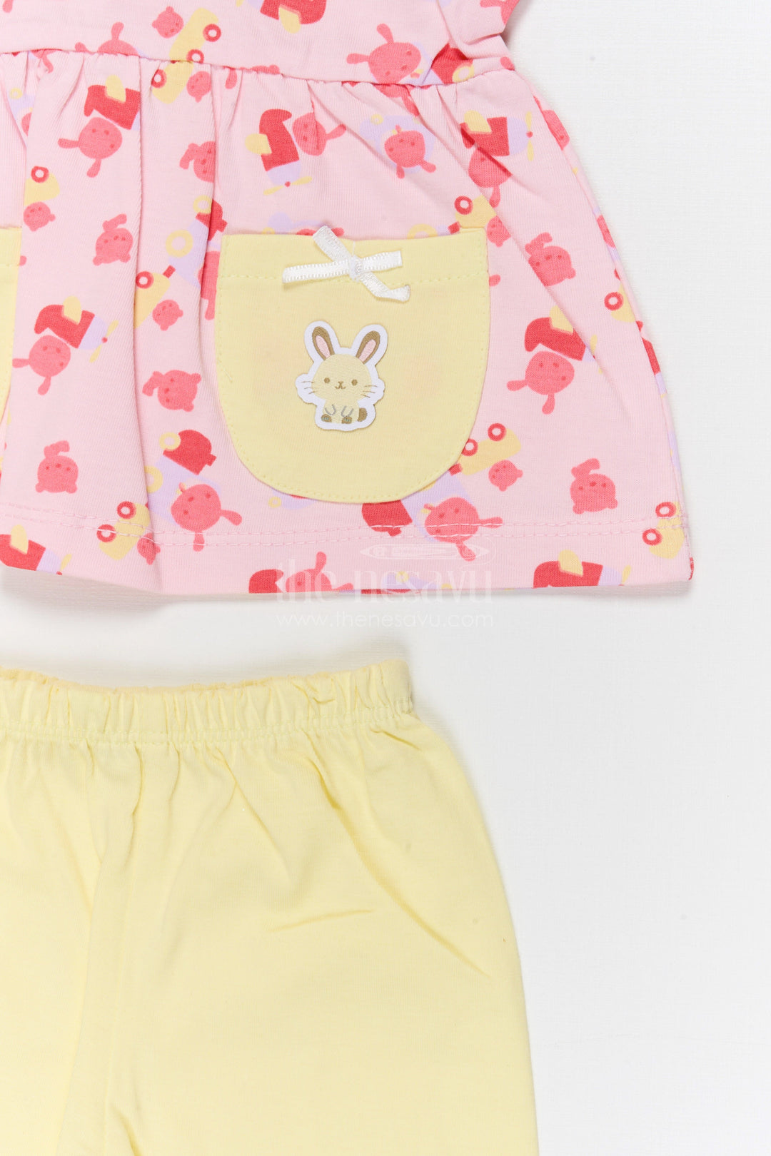 The Nesavu Baby Casual Sets Baby Girl Printed Cotton Set for Playdates and Outings Nesavu Nesavu Baby Girl Cotton Jersey Printed Set With Leggings For Playdates And Casual Outings