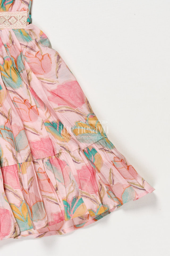 The Nesavu Girls Cotton Frock Baby Girl Printed Frock for Birthday Parties and Casual Celebrations Nesavu Nesavu baby girl floral printed frock in modal silk for birthday parties and special outings