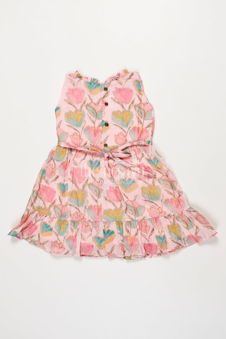 The Nesavu Girls Cotton Frock Baby Girl Printed Frock for Birthday Parties and Casual Celebrations Nesavu Nesavu baby girl floral printed frock in modal silk for birthday parties and special outings