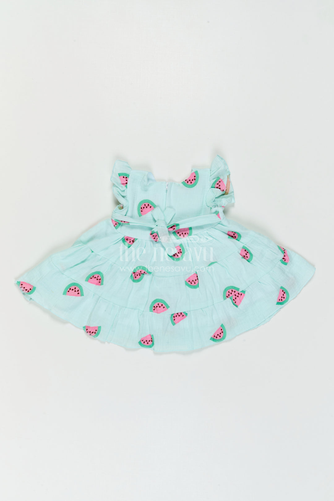 The Nesavu Baby Cotton Frocks Baby Girl Printed Frock for Daily Wear and Cute Outings Nesavu Nesavu Baby Girl Printed Muslin Cotton Frock For Daily Wear And Outings With Tiered Flared Design