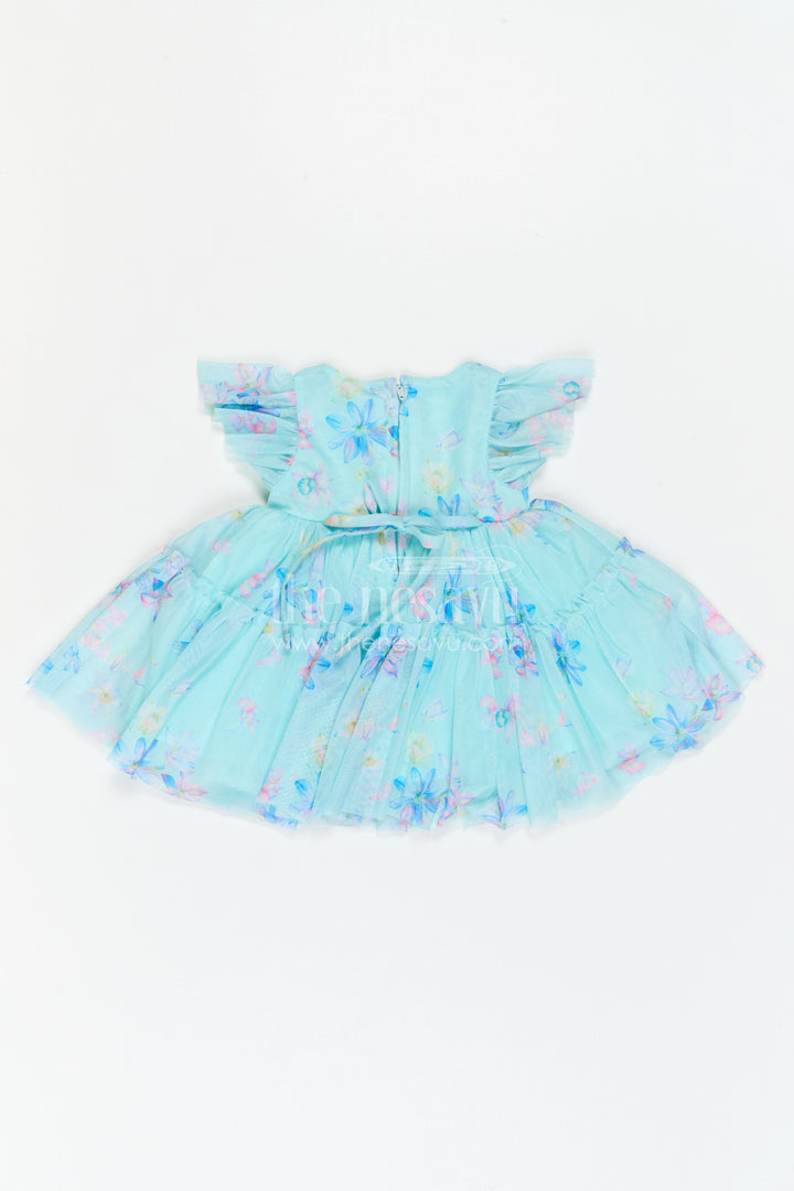 The Nesavu Baby Frocks Baby Girl Printed Frock for Playdates and Casual Outings Nesavu Nesavu Baby Girl Printed Frock With Soft Net Fabric For Casual Outings And Playful Celebrations