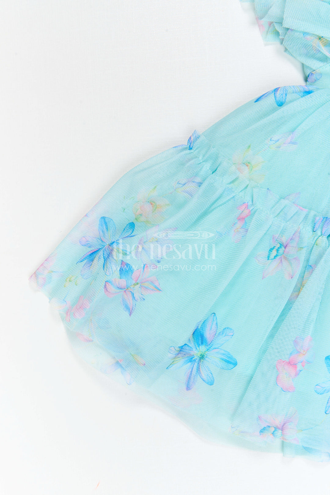 The Nesavu Baby Frocks Baby Girl Printed Frock for Playdates and Casual Outings Nesavu Nesavu Baby Girl Printed Frock With Soft Net Fabric For Casual Outings And Playful Celebrations