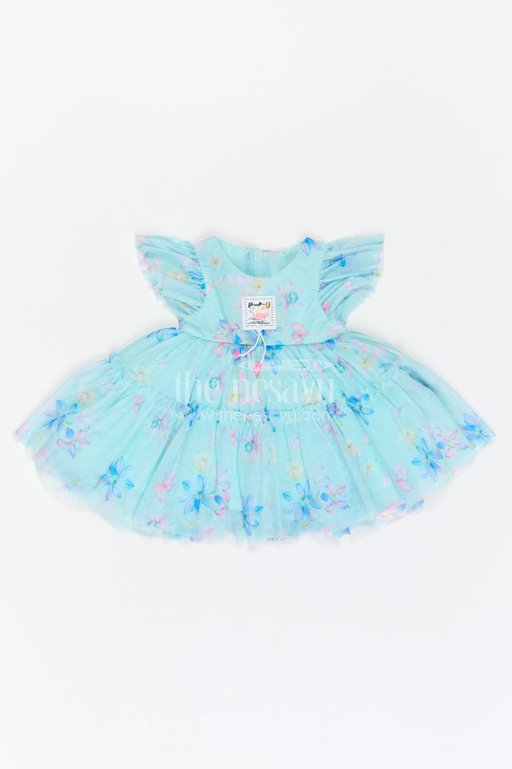 The Nesavu Baby Frocks Baby Girl Printed Frock for Playdates and Casual Outings Nesavu Nesavu Baby Girl Printed Frock With Soft Net Fabric For Casual Outings And Playful Celebrations