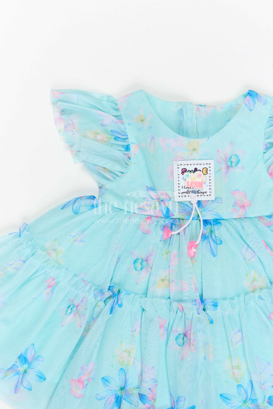 The Nesavu Baby Frocks Baby Girl Printed Frock for Playdates and Casual Outings Nesavu Nesavu Baby Girl Printed Frock With Soft Net Fabric For Casual Outings And Playful Celebrations