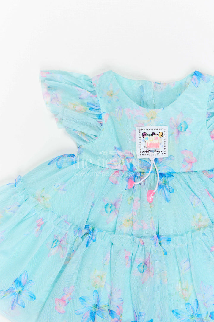 The Nesavu Baby Frocks Baby Girl Printed Frock for Playdates and Casual Outings Nesavu Nesavu Baby Girl Printed Frock With Soft Net Fabric For Casual Outings And Playful Celebrations