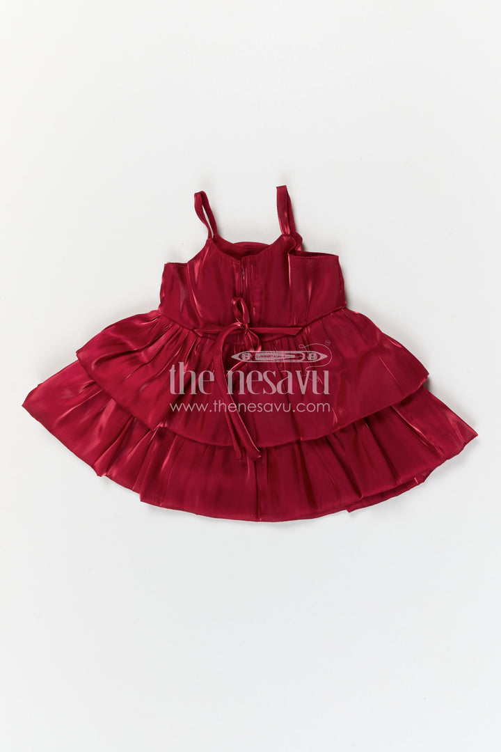 The Nesavu Girls Fancy Party Frock Baby Girl Satin Party Dress for Birthdays and Special Celebrations Nesavu Nesavu baby girl satin party dress for birthdays celebrations and cake smash photoshoots