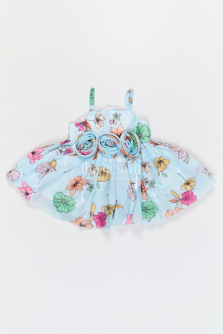 The Nesavu Baby Fancy Frock Baby Girl Satin Party Frock for Birthdays and Celebration Nesavu 14 (6M) / Half white / Satin BFJ962B-14 Nesavu baby girl satin party frock with floral print for birthdays celebrations and baby occasions