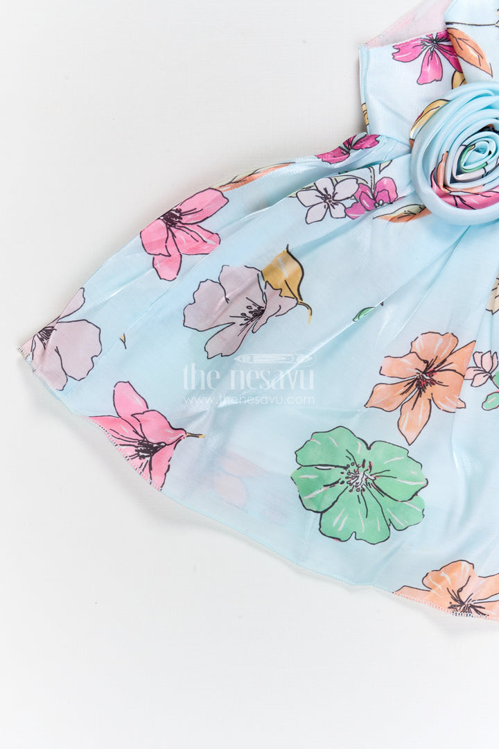The Nesavu Baby Fancy Frock Baby Girl Satin Party Frock for Birthdays and Celebration Nesavu Nesavu baby girl satin party frock with floral print for birthdays celebrations and baby occasions