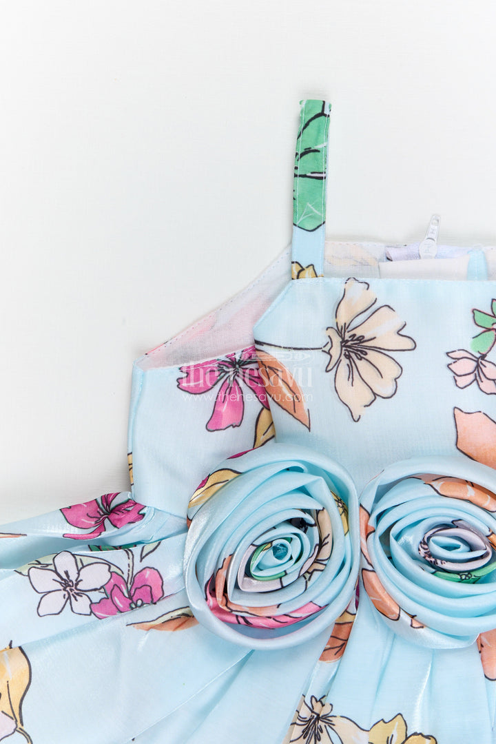 The Nesavu Baby Fancy Frock Baby Girl Satin Party Frock for Birthdays and Celebration Nesavu Nesavu baby girl satin party frock with floral print for birthdays celebrations and baby occasions