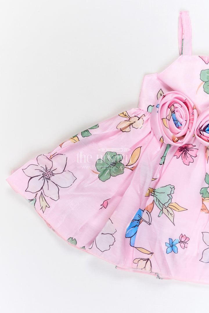 The Nesavu Baby Fancy Frock Baby Girl Satin Party Frock for Birthdays and Celebration Moments Nesavu Nesavu baby girl satin party frock with floral print for birthdays celebrations and baby occasions