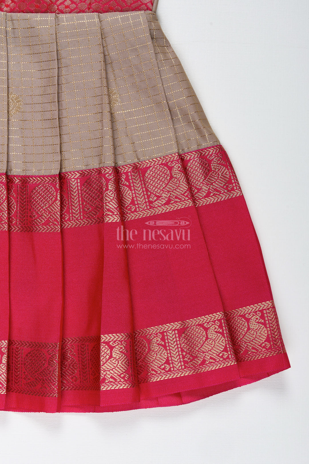 The Nesavu Tie-up Frock Baby Girl Semi Silk Frock for Naming Ceremony and Ethnic Photoshoots Nesavu Nesavu baby girl semi silk frock zari skirt naming ceremony festive wear