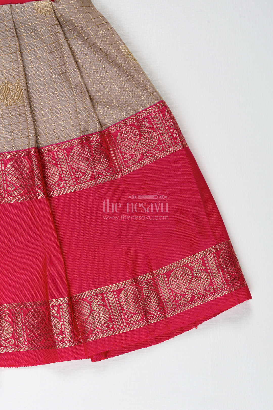 The Nesavu Tie-up Frock Baby Girl Semi Silk Frock for Naming Ceremony and Ethnic Photoshoots Nesavu Nesavu baby girl semi silk frock zari skirt naming ceremony festive wear