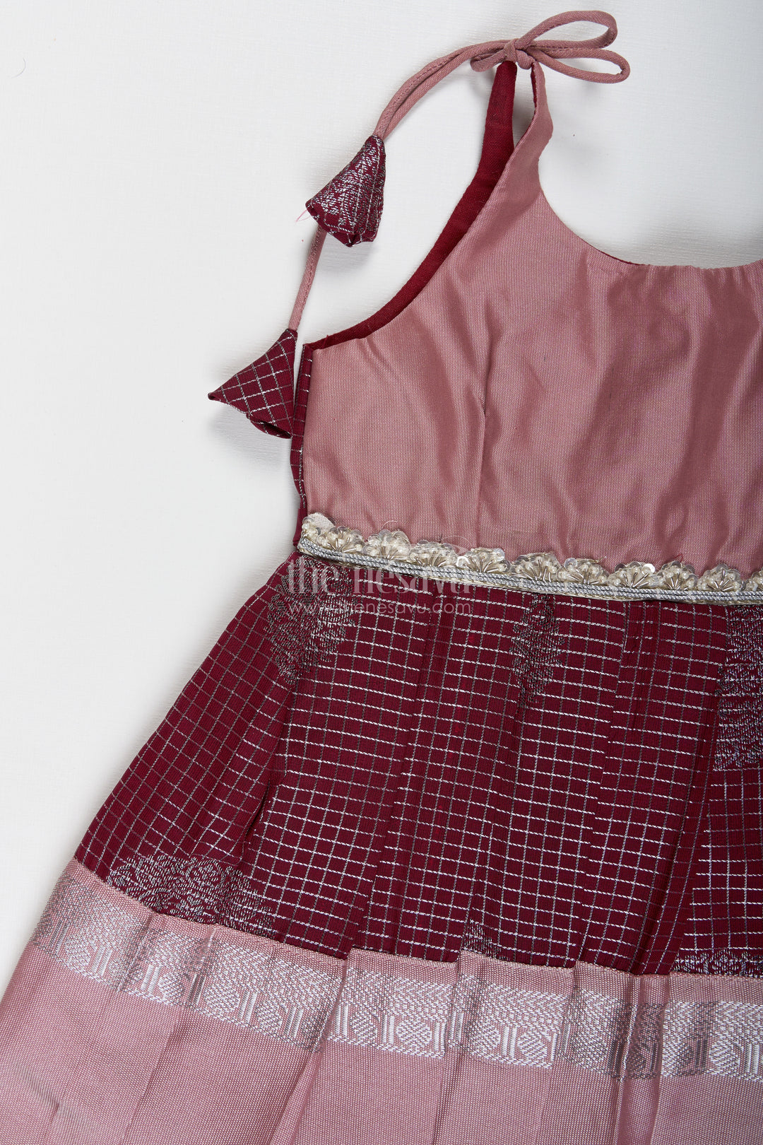 The Nesavu Tie-up Frock Baby Girl Semi Silk Frock for Traditional Functions and Naming Ceremony Nesavu Nesavu baby girl semi silk frock naming ceremony ethnic occasions