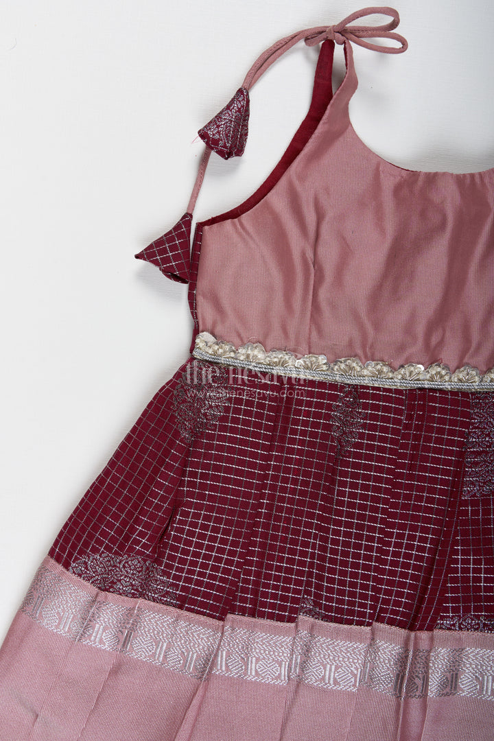 The Nesavu Tie-up Frock Baby Girl Semi Silk Frock for Traditional Functions and Naming Ceremony Nesavu Nesavu baby girl semi silk frock naming ceremony ethnic occasions