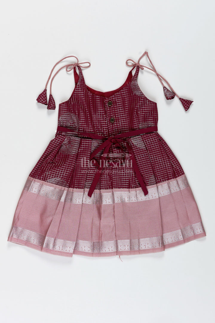 The Nesavu Tie-up Frock Baby Girl Semi Silk Frock for Traditional Functions and Naming Ceremony Nesavu Nesavu baby girl semi silk frock naming ceremony ethnic occasions
