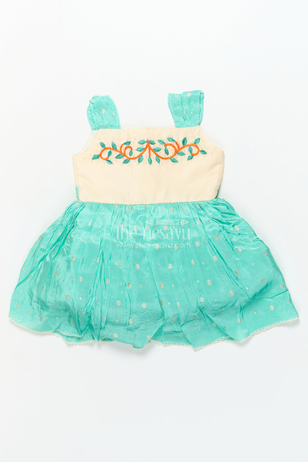 The Nesavu Silk Party Frock Baby Girl Silk Frock for Birthday Celebrations and Party Wear Nesavu Nesavu baby girl silk frock flared design birthday parties special occasions