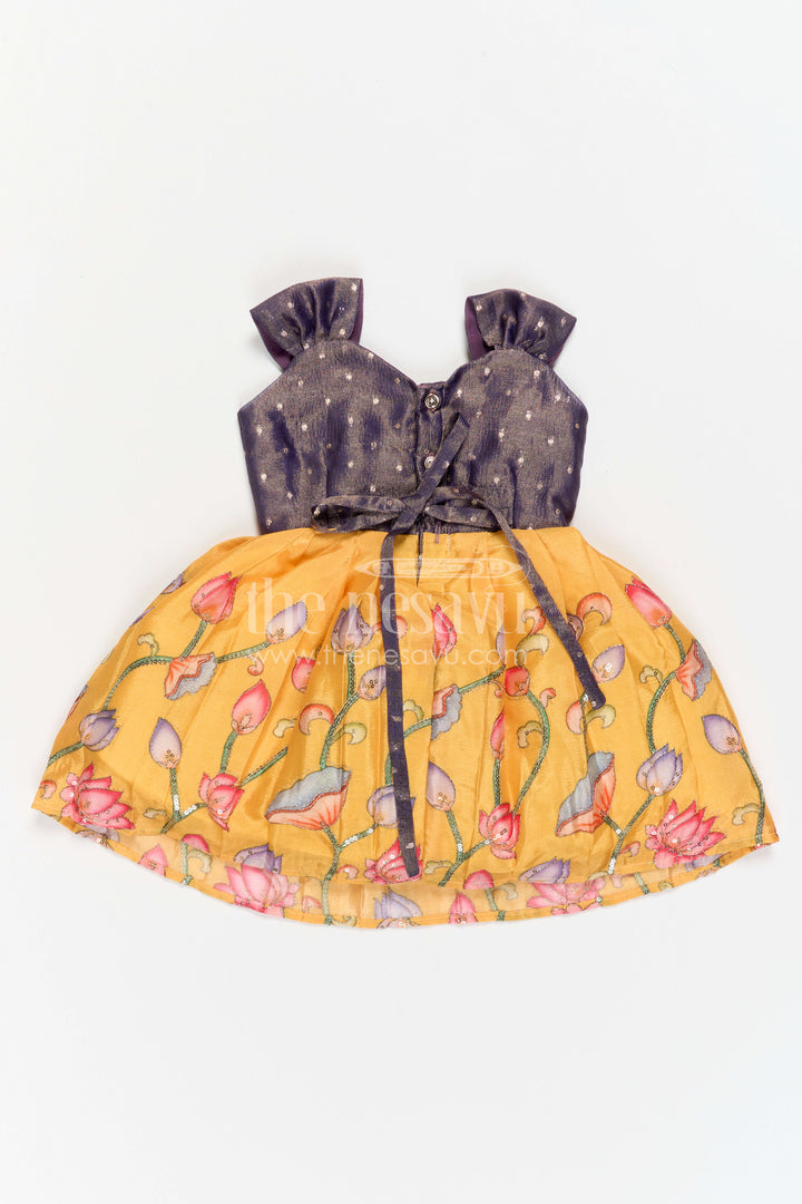 The Nesavu Silk Frock Baby Girl Silk Frock for Birthday Twirls and Photoshoot Nesavu Nesavu Baby Girl Silk Frock For Birthday Twirls And Photoshoot With Tissue Yoke Design
